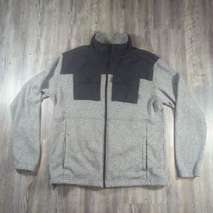 Columbia False Pass Knit Full Zip Fleece Lined Jacket Men's XXL Gray Black